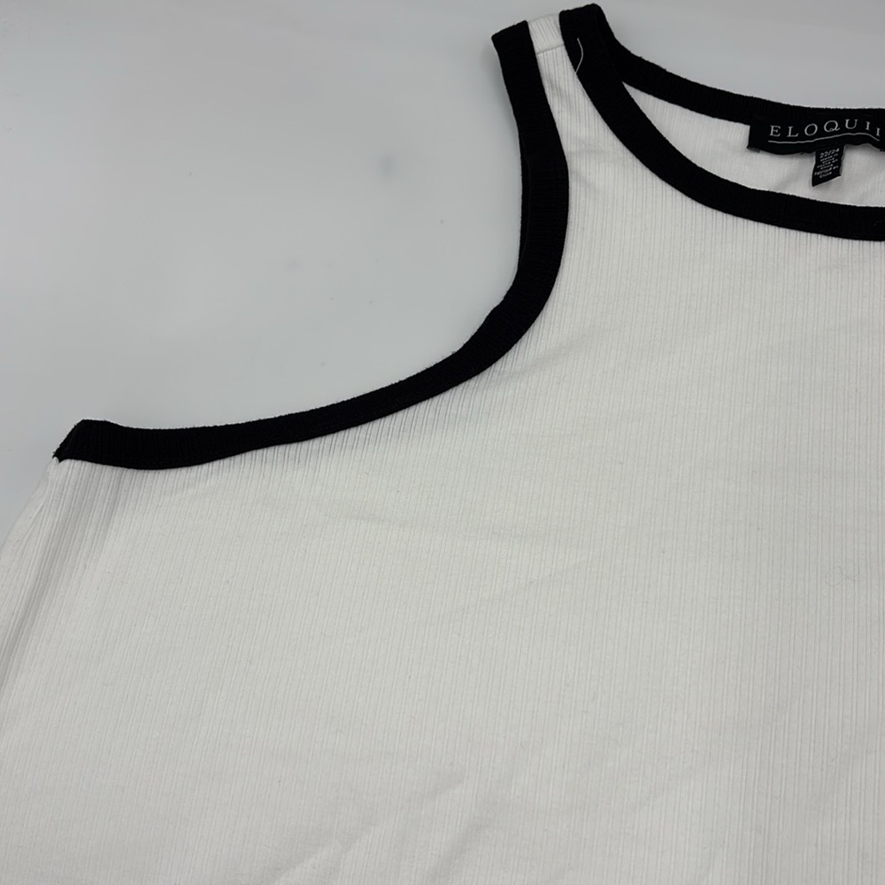 Eloquii Contrast Ribbed Tank Top - Picture 3 of 6